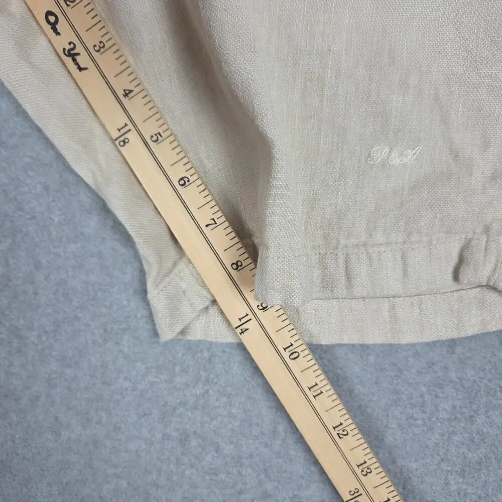 Porter & Ash Mens 36 Linen Blend Flat Front Chino Style Shorts